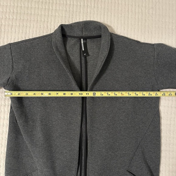 Mondetta Women's Fleece Cardigan Jacket Size Small Petite Charcoal Black Pockets - Picture 3 of 8